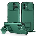 thumbnail image 1 of SaniMore for iPhone 12 Case 2020, for iPhone 12 Phone Case with Slide Camera Cover Built-in Kickstand Dual Layer Hybrid Shockproof Case for iPhone 12 6.1", Darkgreen, 1 of 11
