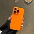 thumbnail image 1 of SaniMore for iPhone 12 Pro Max Liquid Magnetic Case, Flexible TPU Case with Wireless Charging & Tempered Glass Camera Lens Protector for iPhone 12 Pro Max Shockproof Protective Cover, Orange, 1 of 9