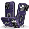 thumbnail image 1 of SaniMore for iPhone 12 Pro Max Stand Case, Slide Camera Cover 360 Degree Rotating Kickstand Magnetic Car Mount Hybird Tri-layer Rugged Shell Military-grade Shockproof Anti-drop Cover, Purple, 1 of 10