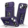 thumbnail image 1 of SaniMore for iPhone 12 Stand Case, Slide Camera Cover 360 Degree Rotating Kickstand Magnetic Car Mount Hybird Tri-layer Rugged Shell Military-grade Shockproof Anti-drop Cover, Purple, 1 of 10