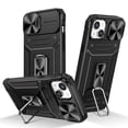 thumbnail image 1 of SaniMore for iPhone 12 Stand Case, Slide Camera Cover 360 Degree Rotating Kickstand Magnetic Car Mount Hybird Tri-layer Rugged Shell Military-grade Shockproof Anti-drop Cover, Black, 1 of 10