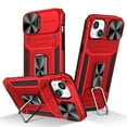 thumbnail image 1 of SaniMore for iPhone 12 Stand Case, Slide Camera Cover 360 Degree Rotating Kickstand Magnetic Car Mount Hybird Tri-layer Rugged Shell Military-grade Shockproof Anti-drop Cover, Red, 1 of 10