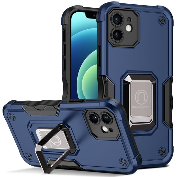 SaniMore for iPhone 12 mini Case, iPhone 12 mini Case with Kickstand Armor Magnetic Ring Rugged Protective Military Grade Shockproof Case for iPhone 12 mini 5.4" 2020, Blue