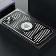 thumbnail image 1 of SaniMore for iPhone 13 (2021) Case Aluminum Alloy Backplane Frosted Anti-scratch Anti-slip Camera Protection [with Inside Card Holder] Heavy Duty Protective Shockproof Magnetic Shell, Black, 1 of 11