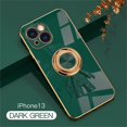 thumbnail image 1 of SaniMore for iPhone 13 6.1" All-Inclusive Electroplating Silicone Magnetic Case, Three Dimensional Astronaut Case with Car Mount & Ring Kickstand Shockproof Protective Cover, Darkgreen, 1 of 10