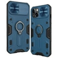 thumbnail image 1 of SaniMore for iPhone 13 Case, Anti-slip Bumper Sliding Camera Window 360° Rotating Ring Kickstand Hybird PC TPU Shell Heavy Duty Protective Anti-scratch Shockproof Drop Resistant Cover, Blue, 1 of 9