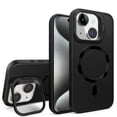 thumbnail image 1 of SaniMore for iPhone 13 Case, Rugged Frosted PC Magafe Shell, Camera Lens Protection with Foldable Bracket, Wireless Charging Magnetic Car Mount Shockproof Anti-fall, Black, 1 of 8