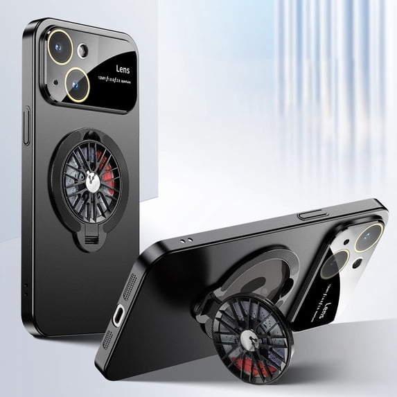 SaniMore for iPhone 13 Case, Strong Magnetic 360° Rotating Bracket Gyroscope Wireless Charging Lens Protection Drop Resistant Anti-scratch Slim Fit 3 in 1 for iPhone 13 Shell, Black