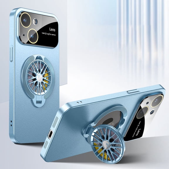 SaniMore for iPhone 13 Case, Strong Magnetic 360° Rotating Bracket Gyroscope Wireless Charging Lens Protection Drop Resistant Anti-scratch Slim Fit 3 in 1 for iPhone 13 Shell, Blue