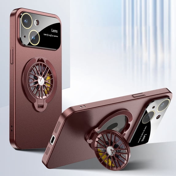 SaniMore for iPhone 13 Case, Strong Magnetic 360° Rotating Bracket Gyroscope Wireless Charging Lens Protection Drop Resistant Anti-scratch Slim Fit 3 in 1 for iPhone 13 Shell, Red