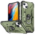 thumbnail image 1 of SaniMore for iPhone 13 Multi-Functional Case, Rugged PC Magnetic Cover Built-in Car Mount & 360° Rotatable Metal Ring Kickstand Military Grade Shockproof Protective Shell, Armygreen, 1 of 8