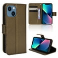 thumbnail image 1 of SaniMore for iPhone 13 PU Leather Case, Magnetic Closure Flip Wallet Cover with Wrist Strap Card Slot & Adjustable Kickstand All-Inclusive Protective Shockproof Wallet Shell, Copper, 1 of 6