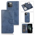 thumbnail image 1 of SaniMore for iPhone 13 Pro 6.1" 2021 Case, Flip Folio PU Leather Wallet Cover with Detachable Shell Wrist Strap Kickstand Card Slots Business Shockproof Case with Magnetic Clasp, Darkblue, 1 of 8