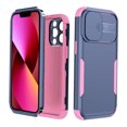 thumbnail image 1 of SaniMore for iPhone 13 Pro (6.1" 2021) Case, [Sliding Camera Window] Wireless Charging Shockproof Drop Resistant Hybird PC TPU Anti-slip Heavy Duty Protective Shell for iPhone 13 Pro, Navy+Pink, 1 of 7