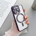 thumbnail image 1 of SaniMore for iPhone 13 Pro 6.1" Magnetic Case Support Wireless Charging, Rugged PC Transparent Cover with Tempered Glass Camera Lens Protector & Dust Proof Net Shockproof Protective Shell, Purple, 1 of 6