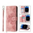 thumbnail image 1 of SaniMore for iPhone 13 Pro 6.1" Magnetic Flip Wallet Case with Cross Body Strap, PU Leather Case with Card Slot & Multi-Angle Kickstand Shockproof Protective Case for Girls Ladies, Pink, 1 of 12