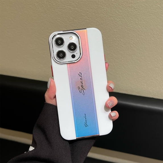 SaniMore for iPhone 13 Pro (6.1 inch 2021) Case, PU Leather + Radium Backplane Shockproof PC Shell Luxury Fashion Slim Lightweight Skin-feel for Girls Women Phone Cover, White
