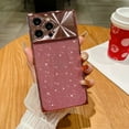 thumbnail image 1 of SaniMore for iPhone 13 Pro Case, Glitter Bling Paper Large Window Lens Protection Electroplated Frame Soft TPU Shell Shockproof Anti-drop Slim Lightweight Fashion for Girls Women - Pink, 1 of 8