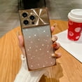 thumbnail image 1 of SaniMore for iPhone 13 Pro Case, Gradient Glitter Bling Paper Large Window Lens Protection Electroplated Frame Soft TPU Shockproof Anti-drop Slim Lightweight Fashion for Girls Women, Gold, 1 of 11