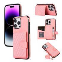 SaniMore for iPhone 13 Pro Case, Magnetic Wallet Case with Shoulder & Wrist Strap for Women/Girls, PU Leather Card Holder Flip Kickstand Cover for iPhone 13 Pro 5G, Rosegold