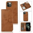 thumbnail image 1 of SaniMore for iPhone 13 Pro Max 6.7" 2021 Case, Flip Folio Leather Wallet Cover with Detachable Shell Wrist Strap Kickstand Card Slots Business Shockproof Case with Magnetic Clasp, , Brown, 1 of 9