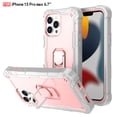 thumbnail image 1 of SaniMore for iPhone 13 Pro Max 6.7" 2021 Case with Hidden Bracket Rugged Heavy Duty Protective [Hard PC Back + Silicone Bumper] Shokcproof Anti-drop Tri-layer Hybird Armor Shell, Gray/Rosegold, 1 of 7