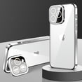thumbnail image 1 of SaniMore for iPhone 13 Pro Max (6.7" 2021) Case, [Lens Camera Protector Film], Foldable Bracket Glass  Anti-Fingerprint Shockproof Bumper Drop Resistant Slim Fit Shell for iPhone 13 Pro Max,Silver, 1 of 13