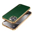 thumbnail image 1 of SaniMore for iPhone 13 Pro Max (6.7" 2021) Case, PU Leather Skin & Metal Bumper Shockproof PC Backplane, Wireless Charging Slim Magnetic Vintage Shell, Anti-drop Anti-scratch Cover, Green, 1 of 11