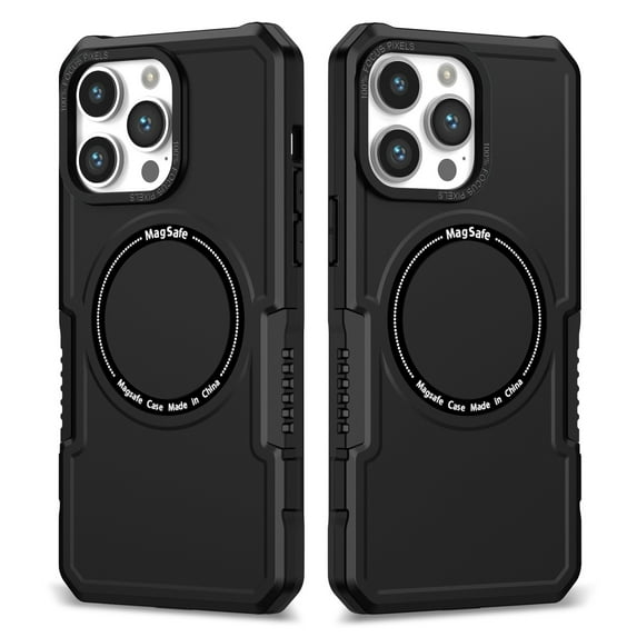 SaniMore for iPhone 13 Pro Max 6.7" 2021 Case, Rugged PC Back Shockproof TPU Bumper Wireless Charging Strong Magnetic Shell Slim Lightweight Heavy Duty Protective Cover for iPhone 13 Pro Max, Black