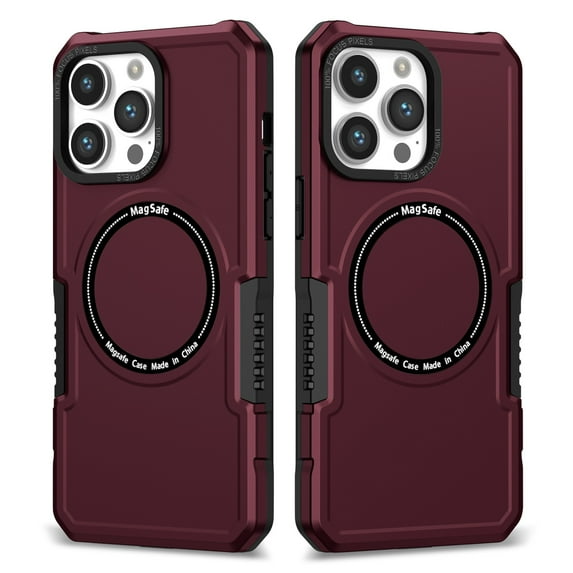 SaniMore for iPhone 13 Pro Max 6.7" 2021 Case, Rugged PC Back Shockproof TPU Bumper Wireless Charging Strong Magnetic Shell Slim Lightweight Heavy Duty Protective Cover for iPhone 13 Pro Max, Red