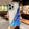 thumbnail image 1 of SaniMore for iPhone 13 Pro Max 6.7" 2021 Case, Shockproof TPU Bckplane Marble Pattern Stylish for Girls Women Plating Design Anti-drop Slim & Lightweight Anti-slip Bumper, Pattern-N, 1 of 6