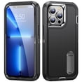 thumbnail image 1 of SaniMore for iPhone 13 Pro Max 6.7" 2021 Hybird Case, Rugged PC Back Shockproof TPU Shell Metal Hidden Kicksatnd Drop Resistant Anti-slip Heavy Duty Protective Case for iPhone 13 Pro Max, Black, 1 of 8