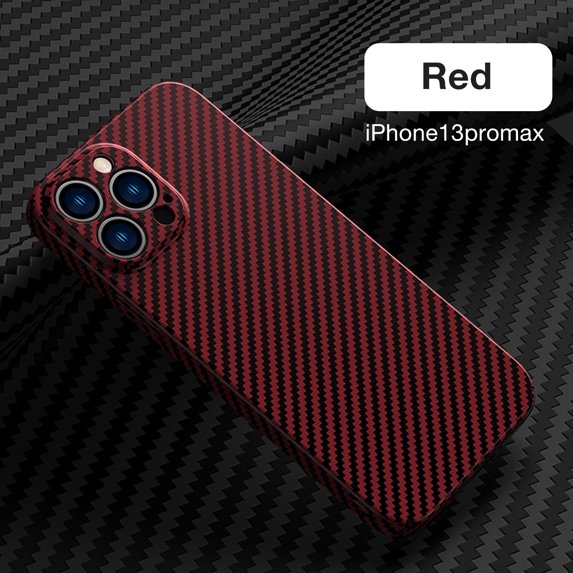 SaniMore for iPhone 13 Pro Max 6.7" 2021 Slim Case, Carbon Fiber Support Wireless Charging Shockproof Anti-drop Lens All-inclusive Heavy Duty Protective Anti-fingerprint Magnetic Case, Winered