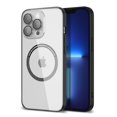 thumbnail image 1 of SaniMore for iPhone 13 Pro Max 6.7" 2021 Transparent Magnetic Case, Rugged Clear PC Back & TPU Bumpers Case with Wireless Charging for iPhone 13 Pro Max Shockproof Protective Cover, Black, 1 of 9