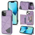 thumbnail image 1 of SaniMore for iPhone 13 Pro Max 6.7" PU Leather Case RFID Blocking, Back Magnetic Button Flip Wallet Cover Built-in Card Slot & Multi-Angle Kickstand Ultra-Thin Full Body Protective Shell, Purple, 1 of 8