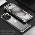 thumbnail image 1 of SaniMore for iPhone 13 Pro Max Case, Aluminum Alloy Glass Backplane Transparent No-yellow Wireless Charing Slim Drop Resistant Shockproof Anti-scratch Military Grade Protective Shell, Blacksilver, 1 of 14