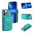 thumbnail image 1 of SaniMore for iPhone 13 Pro Max PU Leather Case, Multi-Functional Metal Snap Wallet Cover with Card Slot & Kickstand Shoulder Strap Full Body Protective Shell for iPhone 13 Pro Max, Green, 1 of 10