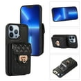thumbnail image 1 of SaniMore for iPhone 13 Pro PU Leather Case, Multi-Functional Metal Snap Wallet Cover with Card Slot & Kickstand Shoulder Strap Full Body Protective Shell for iPhone 13 Pro, Black, 1 of 9