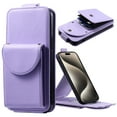 thumbnail image 1 of SaniMore for iPhone 13 Pro Wallet Case, Magnetic Card Pocket Flip Kickstand Removeable Crossbody Lanyard Shockproof Anti-fall PU Leather Anti-scratch for Girls Women Stylish Business Shell, Purple, 1 of 12