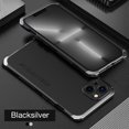 thumbnail image 1 of SaniMore for iPhone 14 6.1" 2022 Case, Heavy Duty Protective Alloy Frame Rugged Frosted PC Backplane Drop Resistant Shockproof Anti-scratch Slim Lightweight Hybird Case for iPhone 14 6.1", Blacksilver, 1 of 7