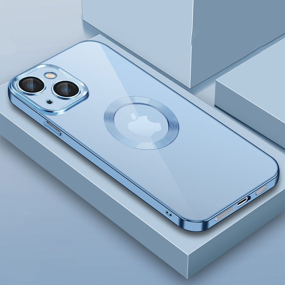 SaniMore for iPhone 14 6.1" 2022 Case with Lens Flim + Dust Cover Anti-greasy Anti-fingriprint All-inclusive Drop Resistant Ultra-thin Rugged Electroplated Case For iPhone 14, Blue