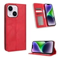 thumbnail image 1 of SaniMore iPhone 14 6.1" 2022 Case, Magnetic Folio PU Leather Cover with Card Slots Cash Pocket Stand Feature Full-body Protctive Shockproof Anti-fall Business Wallet Retro Shell For iPhone 14, Red, 1 of 7