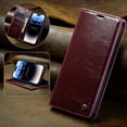 thumbnail image 1 of SaniMore for iPhone 14 (6.1" 2022) Case, PU Leather Auto-magnet Full Protection Flip Kickstand Card & Cash Slots, Retro Shockproof Anti-fall Wallet Business Shell for iPhone 14, Winered, 1 of 8