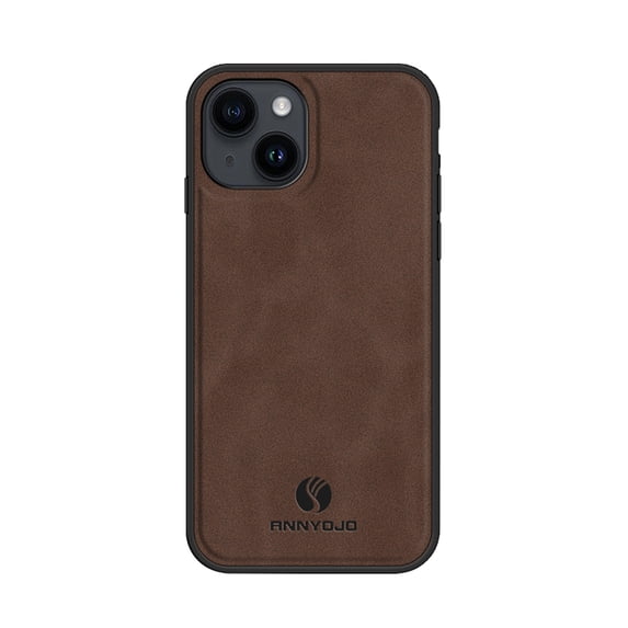 SaniMore for iPhone 14 (6.1" 2022) Case, PU Leather Skin Shockproof TPU Soft Wear-resistant Magnetic Car Mount Anti-scratch Anti-Drop Slim Cover for iPhone 14, Brown