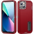 thumbnail image 1 of SaniMore for iPhone 14 6.1" 2022 Hybird Case, Rugged PC Back Shockproof TPU Shell Metal Hidden Kicksatnd Drop Resistant Anti-slip Heavy Duty Protective Case for iPhone 14 6.1" 2022, Black/Red, 1 of 8