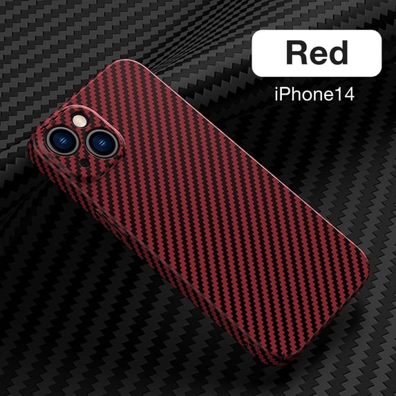 SaniMore for iPhone 14 6.1" 2022 Slim Case, Carbon Fiber Support Wireless Charging Shockproof Anti-drop Lens All-inclusive Heavy Duty Protective Anti-fingerprint Magnetic Case For iPhone 14, Winered