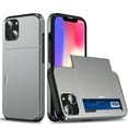 thumbnail image 1 of SaniMore for iPhone 14 6.1" Case with Card Holder, Slim Dual Layer Heavy Duty iPhone 14 2022 Wallet Case Hidden Sliding Credit Slot Protective Cover for Men Women, Gray, 1 of 9