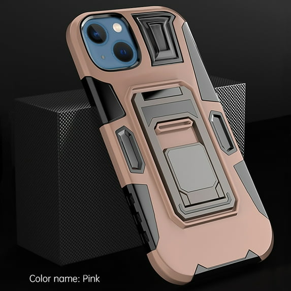 SaniMore for iPhone 14 6.1" Multi-Functional Magnetic Case, Rugged PC Back with Car Mount & 360° Rotating Kickstand Military Grade Shockproof Protective Case for iPhone 14, Pink