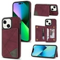 thumbnail image 1 of SaniMore for iPhone 14 6.1" PU Leather Case RFID Blocking, Back Magnetic Button Flip Wallet Cover Built-in Card Slot & Multi-Angle Kickstand Ultra-Thin Full Body Protective Shell, Winered, 1 of 6