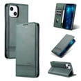 thumbnail image 1 of SaniMore for iPhone 14 6.1" PU Leather Case, Solid Color Magnetic Closure Flip Wallet Cover Built-in 3 Card Slots & Multi-Angle Kickstand Full Body Protective Shell, Darkgreen, 1 of 8